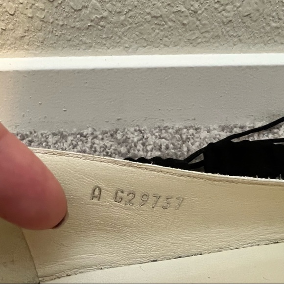 CHANEL 2014 White Distressed Leather Pointed Toe Ballet Flats Size 37 - Picture 10 of 11